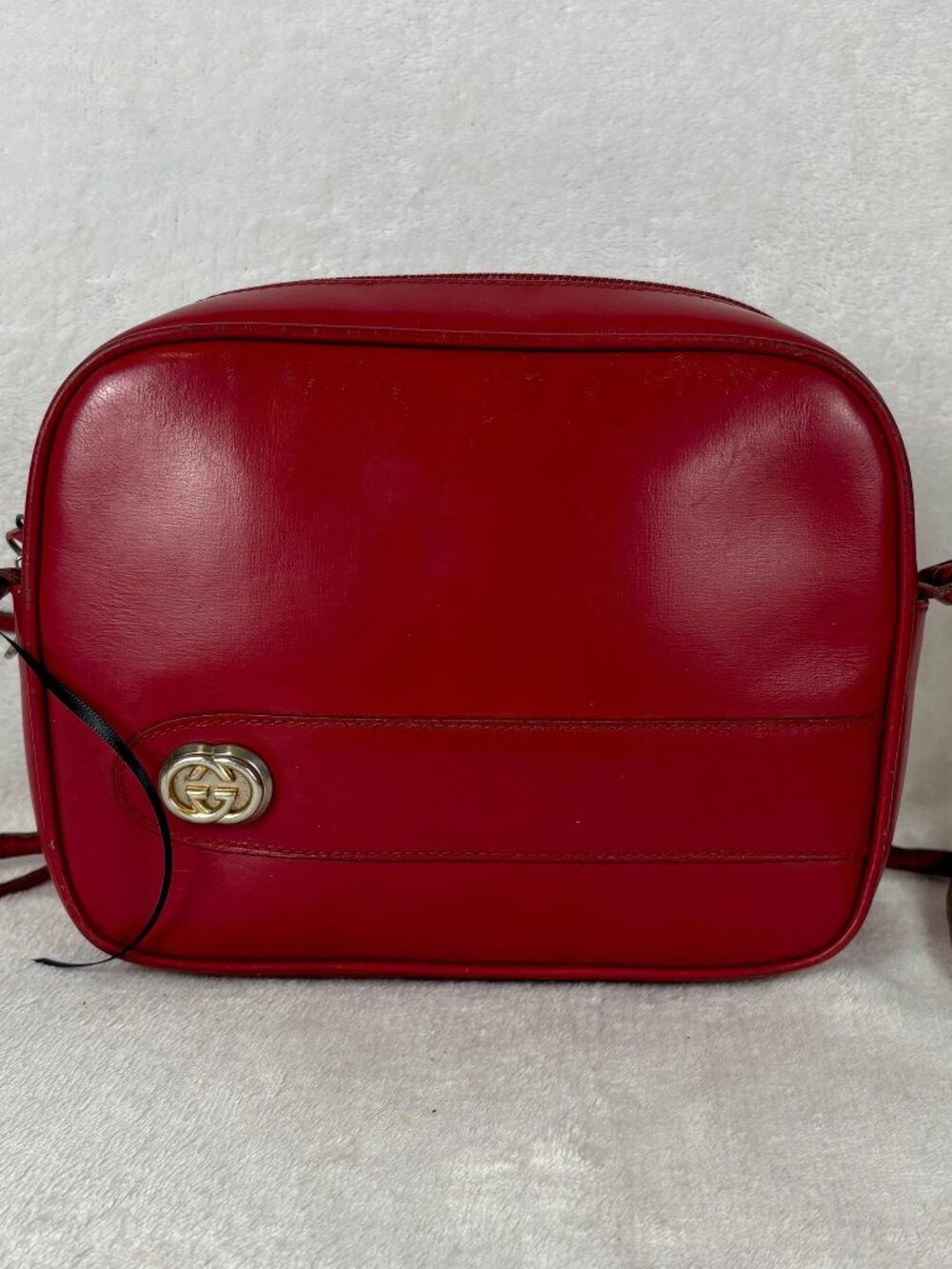Rare Vintage Gucci Red Leather Crossbody Bag: AUTHENTICATED